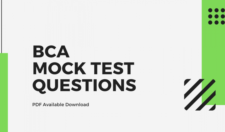 BCA Mock Test Questions with Answers – 4 BCA Mock Test Questions with Answers – 4