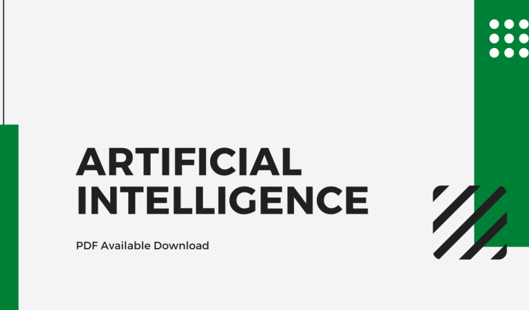 Artificial intelligence (AI) Complete Note